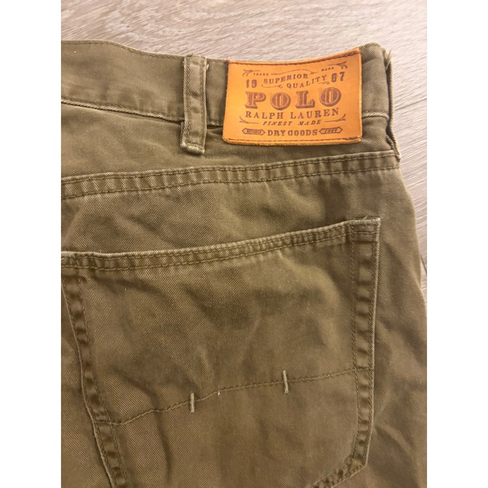 Polo Ralph Lauren Mens 36x30 Green Cotton Straight Leg Chino Pants 5-Pocket
